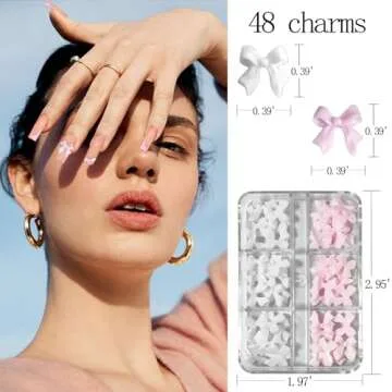SpexArt Bow Nail Charms Perfect for Creative Nail Art