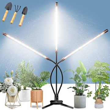 Grow Lights for Indoor Plants - 135 LEDs with Flexible Gooseneck, Timer & Dimmable Levels