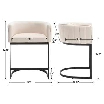 Modern 24" Counter Height Bar Stools for Home