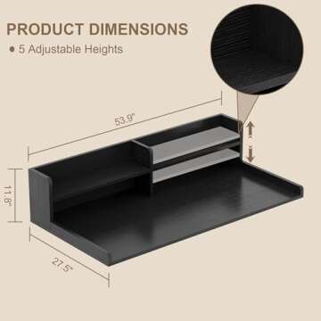 ChooChoo 2-Tier Washer Dryer Countertop with Adjustable Shelf, Spacious Laundry Room Storage for Fol...