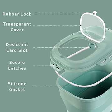 Collapsible Food Storage Container for Rice and Pet Food