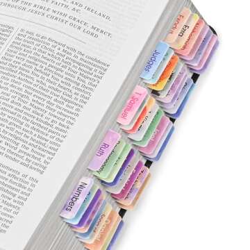 Bible Tabs, 80 Laminated Bible Book Tabs, Bible Journaling Supplies, Bible Tabs for Women & Men Stud...