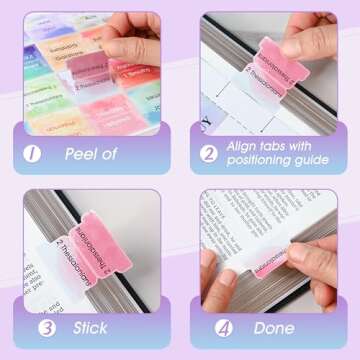 Stylish 80 Bible Tabs with Watercolor Designs for Easy Reference