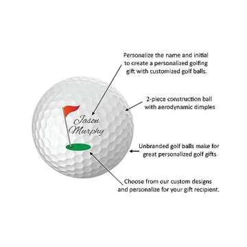 Custom Name and Initial Golf Balls Personalized Gift