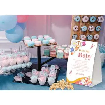 Retro Groovy Don't Say Baby Game for Fun Baby Showers