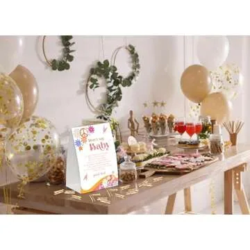 Retro Groovy Don't Say Baby Game for Fun Baby Showers