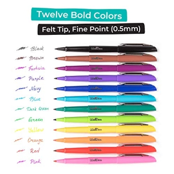 WallDeca Felt Tip Pens - Vibrant Colors for All Ages