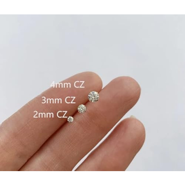 Stylish 3mm CZ Screw Back Cartilage Earrings for Women