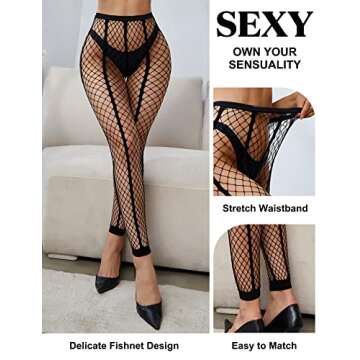 RSLOVE Women's Sexy Fishnet Tights - High Waist Stockings