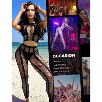 RSLOVE Women's Sexy Fishnet Tights - High Waist Stockings