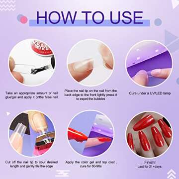 Soft Gel Nail Tips - Full Cover Clear Coffin for Nail Art