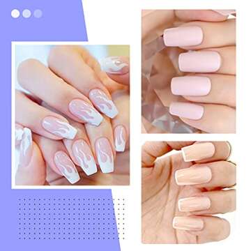 Soft Gel Nail Tips - Full Cover Clear Coffin for Nail Art