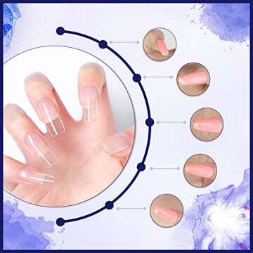 Soft Gel Nail Tips - Full Cover Clear Coffin for Nail Art