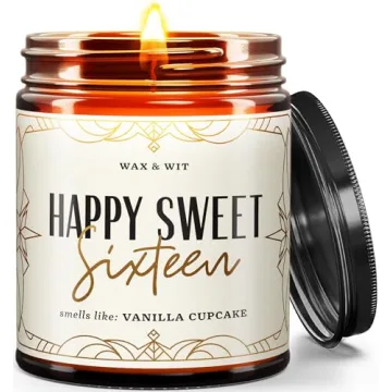 Sweet 16 Candle - Vanilla Cupcake Scent, 9oz, 50hr