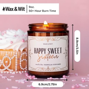 Sweet 16 Vanilla Cupcake Candle - 50 Hour Burn