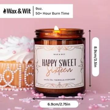 Sweet 16 Vanilla Cupcake Candle - 50 Hour Burn