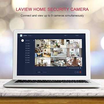 LaView Security Cameras 4pcs, Home Security Camera Indoor 1080P, Wi-Fi Cameras Wired for Pet, Motion...