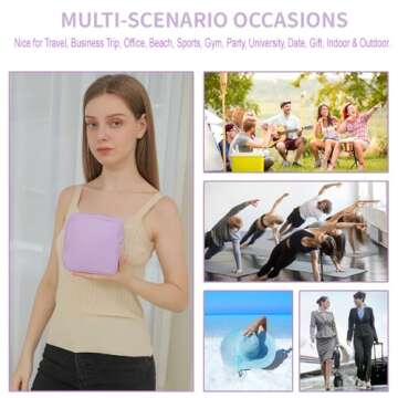 YogoRun Mini Makeup Bag Small Toiletry Bag Nylon Zipper Ditty Bag for Women Coins Purse Travel Cosmetic Pouch Bagwith Zipper Pocket (Purple,S)