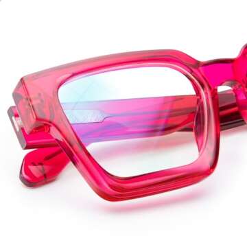 VISOONE Blue Light Blocking Glasses with TR90 Rectangle Frame and Chic Preppy Look for Women Men RIVER