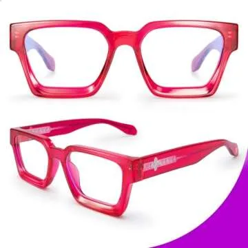 VISOONE Blue Light Blocking Glasses with TR90 Rectangle Frame and Chic Preppy Look for Women Men RIVER