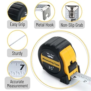 Mr. Pen 25-Foot Steel Tape Measure - Easy to Read & Durable