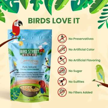 Bird Street Bistro Parrot Food - Parakeet Food - Cockatiel Food - Bird Food - Cooks in 3-15 min w/Na...