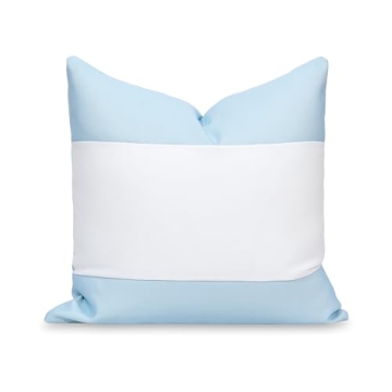 Hofdeco Premium Coastal Indoor Outdoor Throw Pillow Cover - 20" Baby Blue Water Repellent