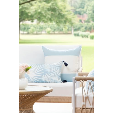 Hofdeco 20" Water-Repellent Baby Blue Pillow Cover