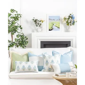 Hofdeco 20" Water-Repellent Baby Blue Pillow Cover