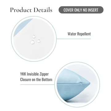 Hofdeco 20" Water-Repellent Baby Blue Pillow Cover