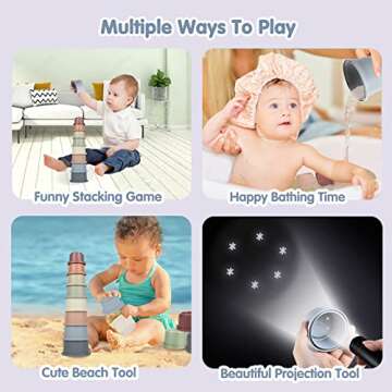 SKYWHALE Stacking Cups Baby Toy 6-12 Months, Toddler Nesting Playset for Boys and Girls, 8PCS Stacka...