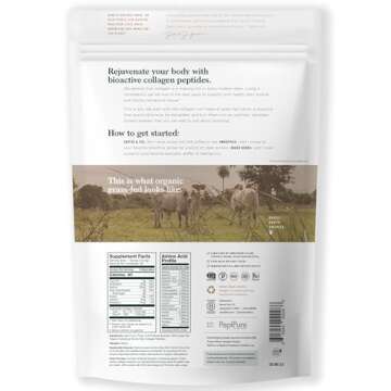 Natural Force Organic Clean Collagen Peptides Powder - USDA Certified Organic & Non-GMO, Keto & Pale...