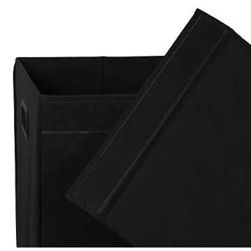 Simple Houseware Foldable Laundry Hamper Basket with Lid, Black