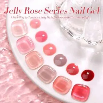 Born Pretty Jelly Gel Nail Polish Set Sheer Jelly Nude Pink Gel Polish Crystal Transparent Gel Polish Set Nail Art Varnish Manicure Collection Gift Set 7ML 6PCS