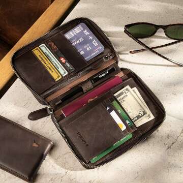 Genuine Leather TORRO Travel Wallet – Dark Brown