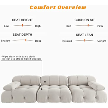 BOKIFOL Modern Velvet Sectional Sofa for Living Rooms