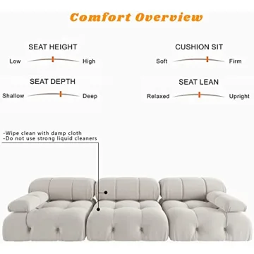 BOKIFOL Modern Velvet Sectional Sofa for Living Rooms
