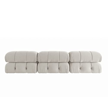 BOKIFOL Modern Velvet Sectional Sofa for Living Rooms