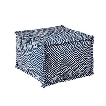 nuLOOM Amalfi Aztec Print Outdoor Ottoman Pouf
