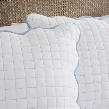 WDCOZY White King Size Quilt Set, Lightweight Farmhouse Style