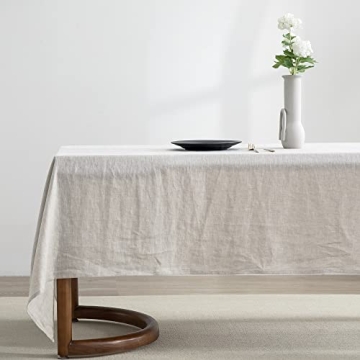 EVERLY 100% Pure Linen Rectangle Tablecloths 108Lx60WInch for Dining,Buffet Parties,Picnic,Events,We...