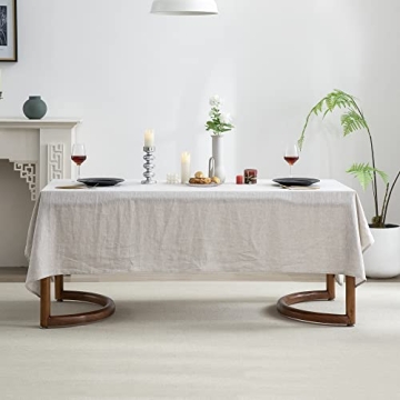 EVERLY Linen Tablecloth 100% Pure 108x60 Inch for Events