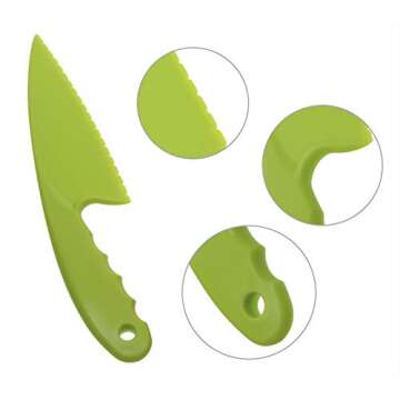 PENTA ANGEL 3 Colors Plastic Knife Set 3 Sizes Nylon Knife Safety Cooking Chef Knives for Fruit Lettuce Vegetable Salad Bread (3 Colors)