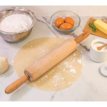 Baking Wooden Rolling Pin for Kids & Adults | Cheerful Design
