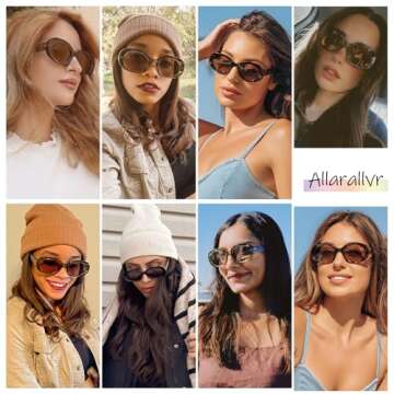 Allarallvr Retro Oval Polarized Sunglasses for Women and Men - Vintage Designer Style Gafas De Sol P...