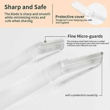 Exfoliating Dermaplaning Tool, Face and Eyebrow Razors ​for Women, Dermaplane Razor for Women Face, Facial Razors for Women Peach Fuzz Hair Removal, Gentle Skin Exfoliation Blade, (5 Count), Clear