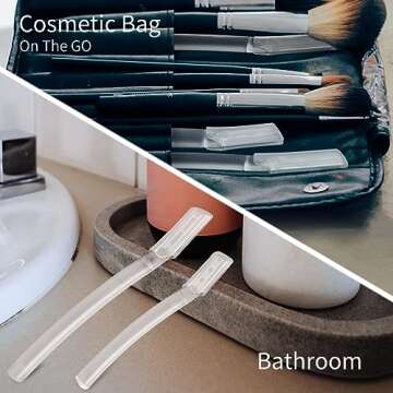 Exfoliating Dermaplaning Tool, Face and Eyebrow Razors ​for Women, Dermaplane Razor for Women Face, Facial Razors for Women Peach Fuzz Hair Removal, Gentle Skin Exfoliation Blade, (5 Count), Clear