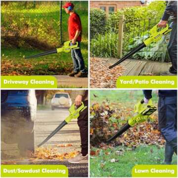 Powerful Cordless Leaf Blower with Dual Batteries