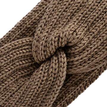 TecUnite 4 Pieces Chunky Knit Headbands Braided Winter Headbands Ear Warmers Crochet Head Wraps for Women(Chic Colors)