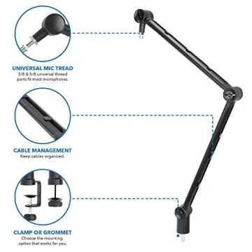 MOUNT-IT! Adjustable Mic Boom Arm for Blue Microphones